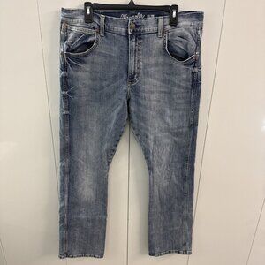 Wrangler Retro Jeans Men's 36x32 Slim Bootcut Blue Stitching "Read"